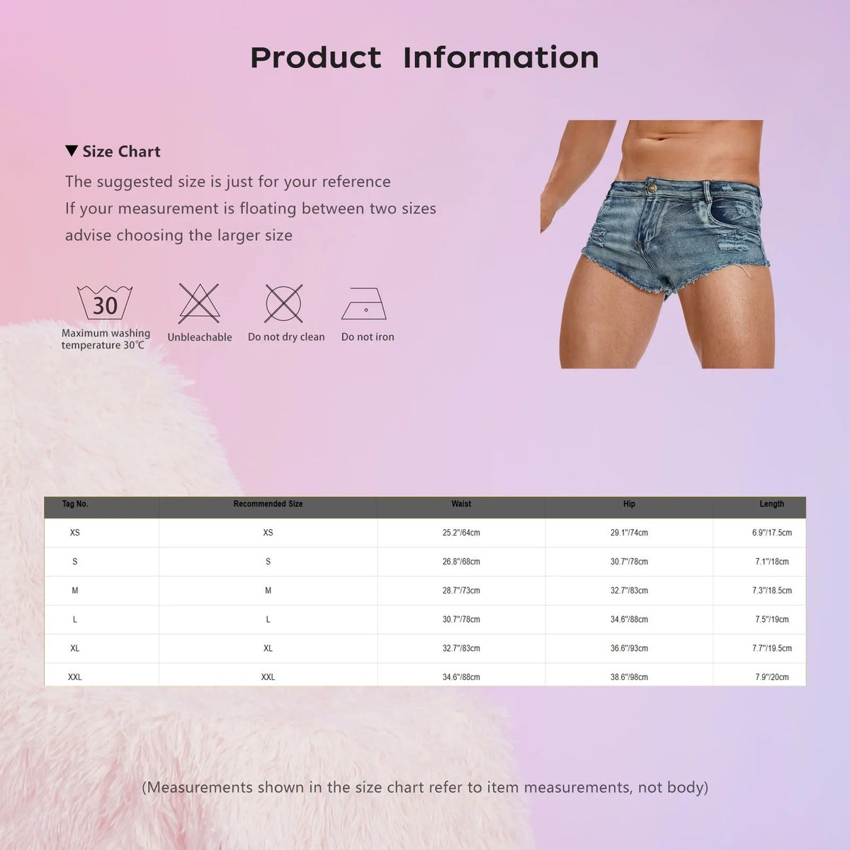 Mens Denim Boxer Shorts Stylish Ripped Bottoms with Pockets Low Rise Raw Trim Distressed Mini Shorts Hot Pants for Rave Party