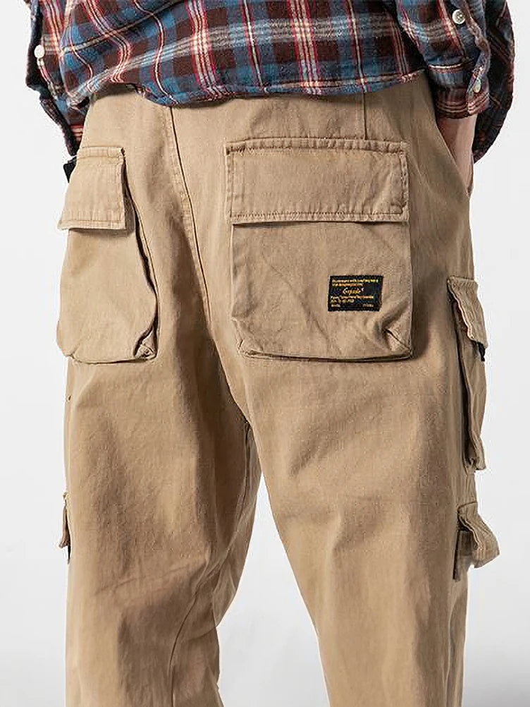 Korean Streetwear Cargo Jogger Pants Men Joggeing Loose Casual Sport Ankle-Lenght Trousers Fashion Sweatpants Male