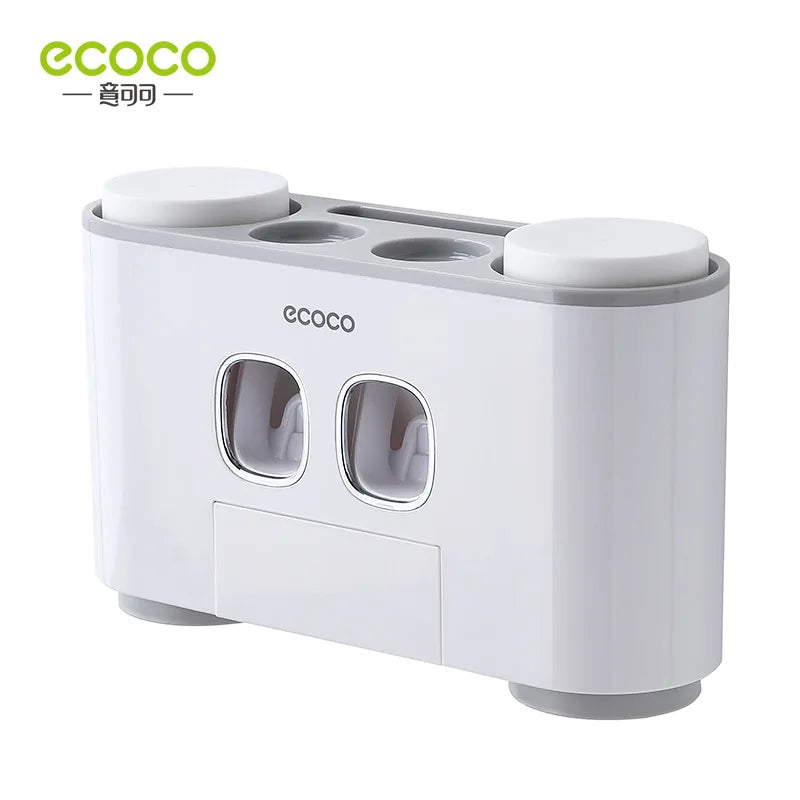 Bathroom Accessories Set Magnetic Adsorption Toothbrush Holder  Automatic Toothpaste Dispenser with Cup Wall Mount Storage Rack