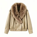 Jackets Winter Women's 2026 New Fashion Fur Collar PU Leather Women's Winter Jacket Chic Youth Unique Street Warm Outerwear Coat