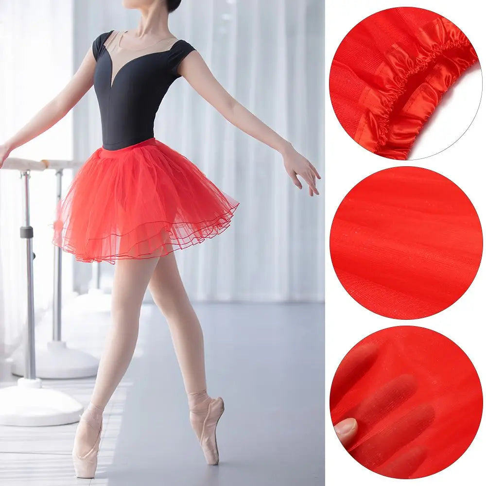 Fashion Elastic Pleated Dance Party Ballet Skirts Tutus Skirt Puffy Skirts Lolita Petticoat