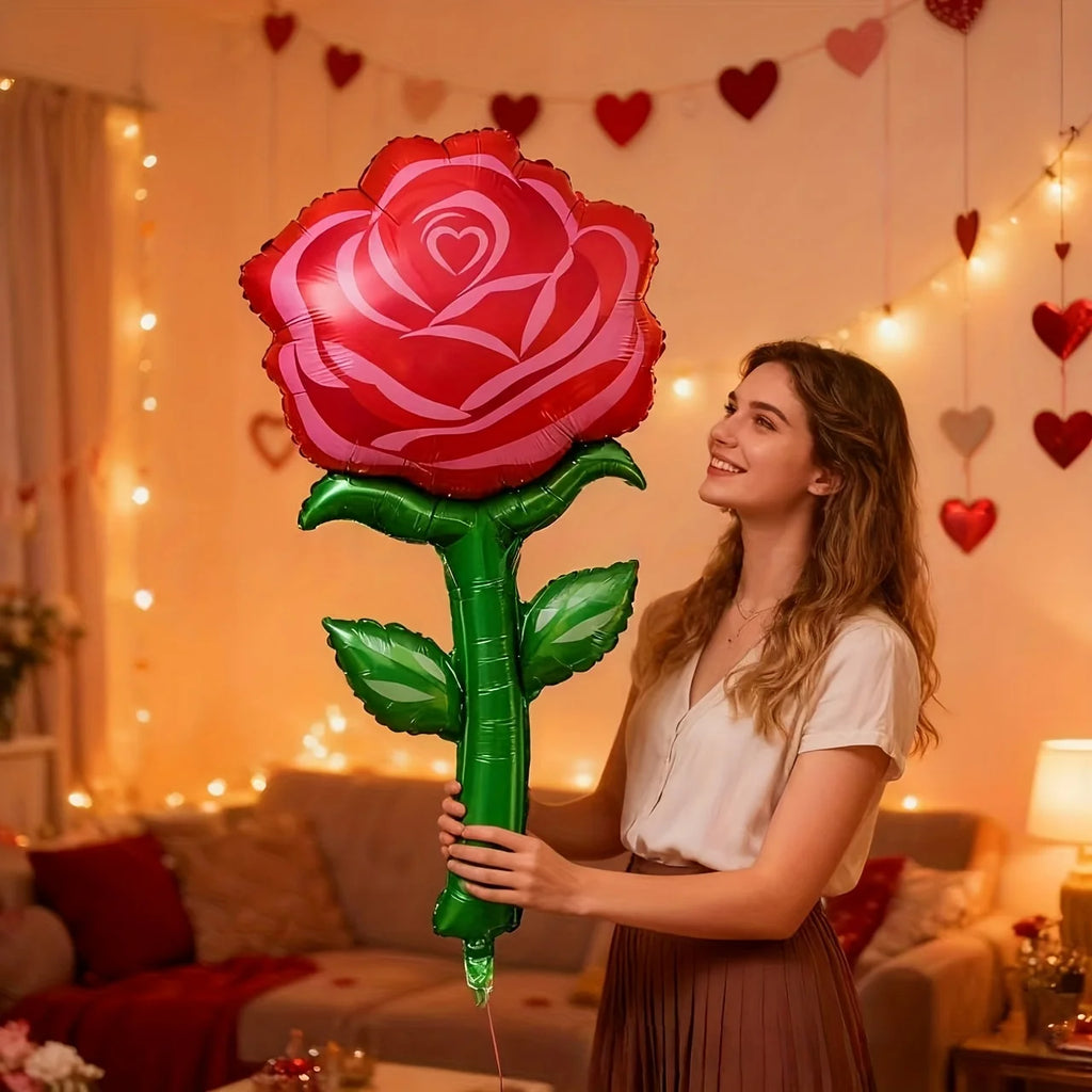 1pc Large Simulation Rose Balloon Anniversary Wedding Birthday Party Decoration Photography Props Room Decoration Flower Ballon