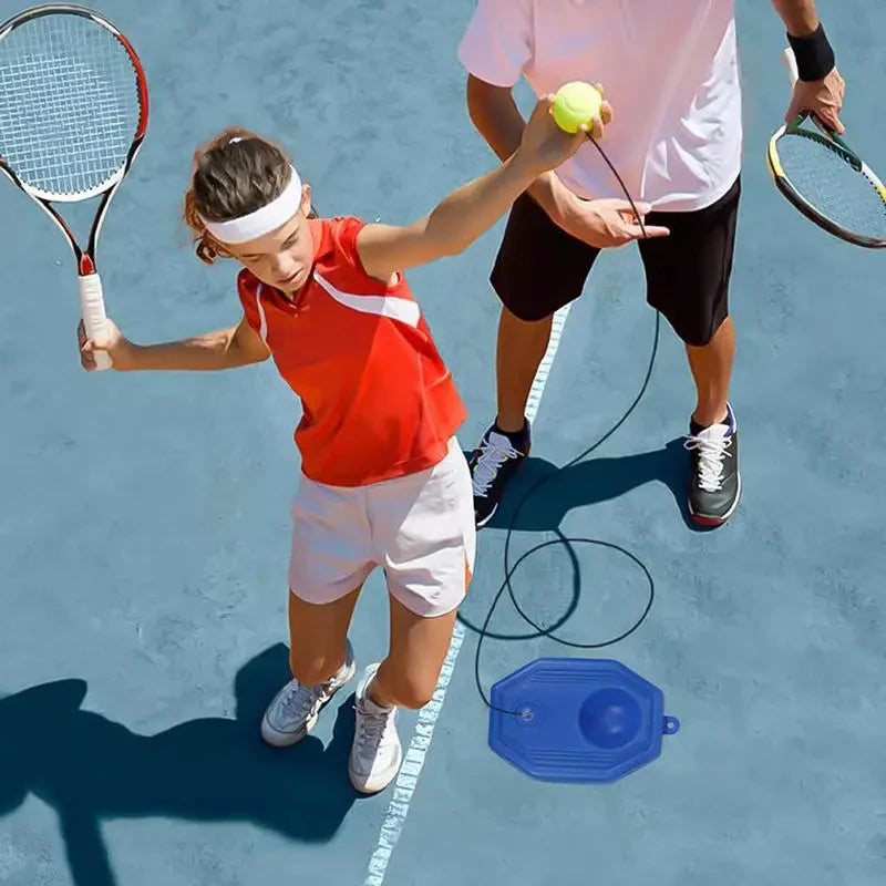 Indoor Outdoor Sports Self Training Tennis With Stable Base High Elastic Rebound Rope Durable Portable Tennis Practice Trainer