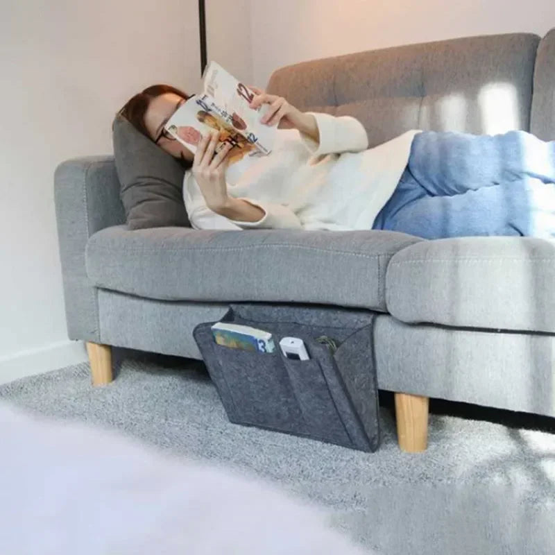 Storage Box Hang Bag Felt Dormitory Bed Sofa Bedroom Carpet Store Content for CD Magazines Stationery Pad Mobile Phones Sundries