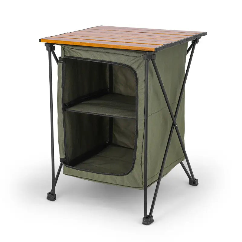 Outdoor Camping Folding Storage Cabinet – Portable, Multifunctional Aluminium Alloy Dual-Purpose Table and Cabinet for Camping
