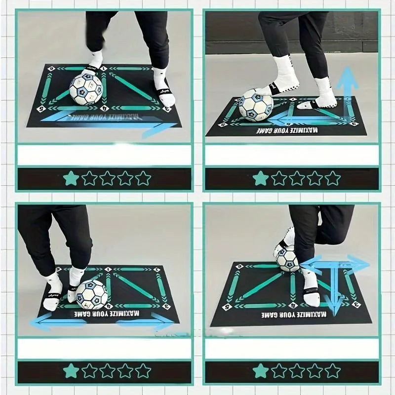 Football Training Mat 90cm Durable Non Slip Foldable Ball Control Step Carpet Indoor Soundproof Fitness Mat Training
