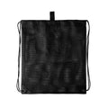 Mesh Drawstring Bag Backpack Black Mesh Bags Heavy Duty Soccer Ball Net Bag Equipment Bag for Gym, Beach, Swimming Gears