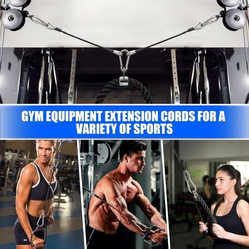 black braided rope attachment for gym cable extension cords designed for home gym machines providing durability and secure connection