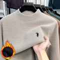 Personalized Mens Exquisite Brand Paul Classic Embroidered Comfortable Knitted Sweater Autumn Winter New Velvet Warm Long Sleeve