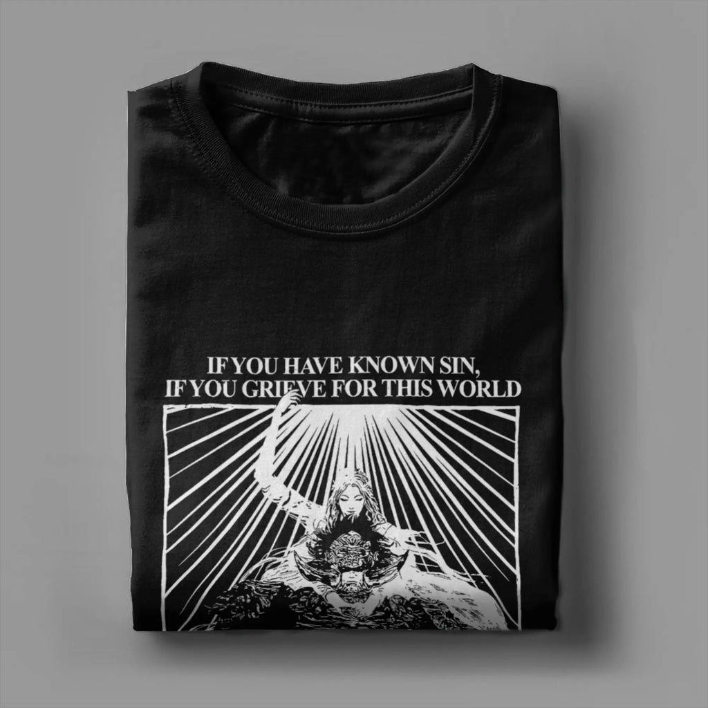 Men's T-Shirts ER Game Promised Consort Radahn Humorous 100% Cotton Tee Shirt Short Sleeve  T Shirts Round Collar Clothes