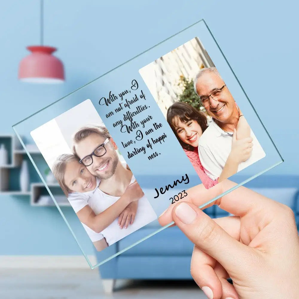 Custom Mother Father Day Acrylic Plaque Personalized Photo Text with Quote Gift for Mom Dad Grandma Grandpa Anniversary Birthday