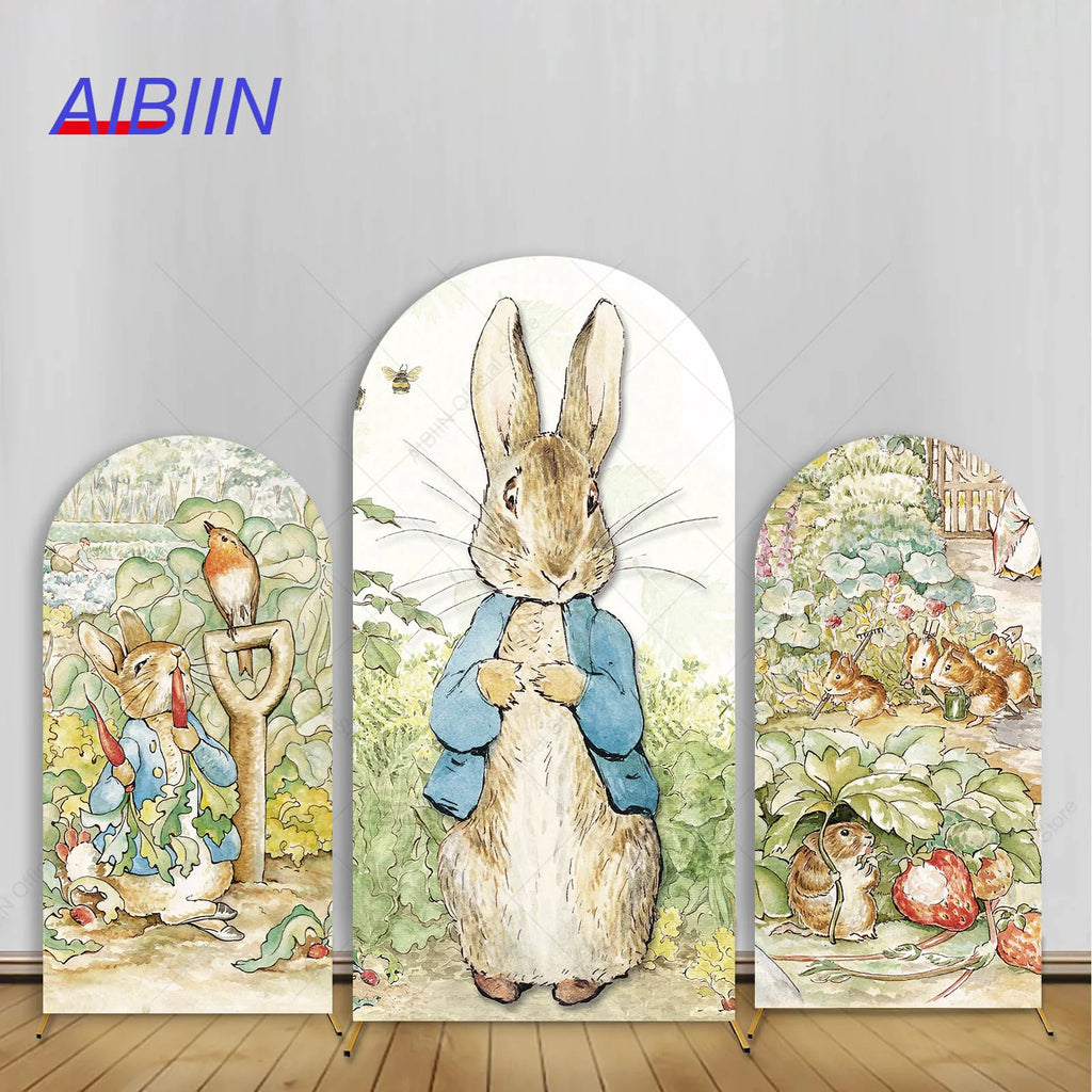 Easter Rabbit Arch Backdrop Cover Spring Vegetable Garden Carrot Birthday Baby Shower Party Decor Kids Cake Portrait Background