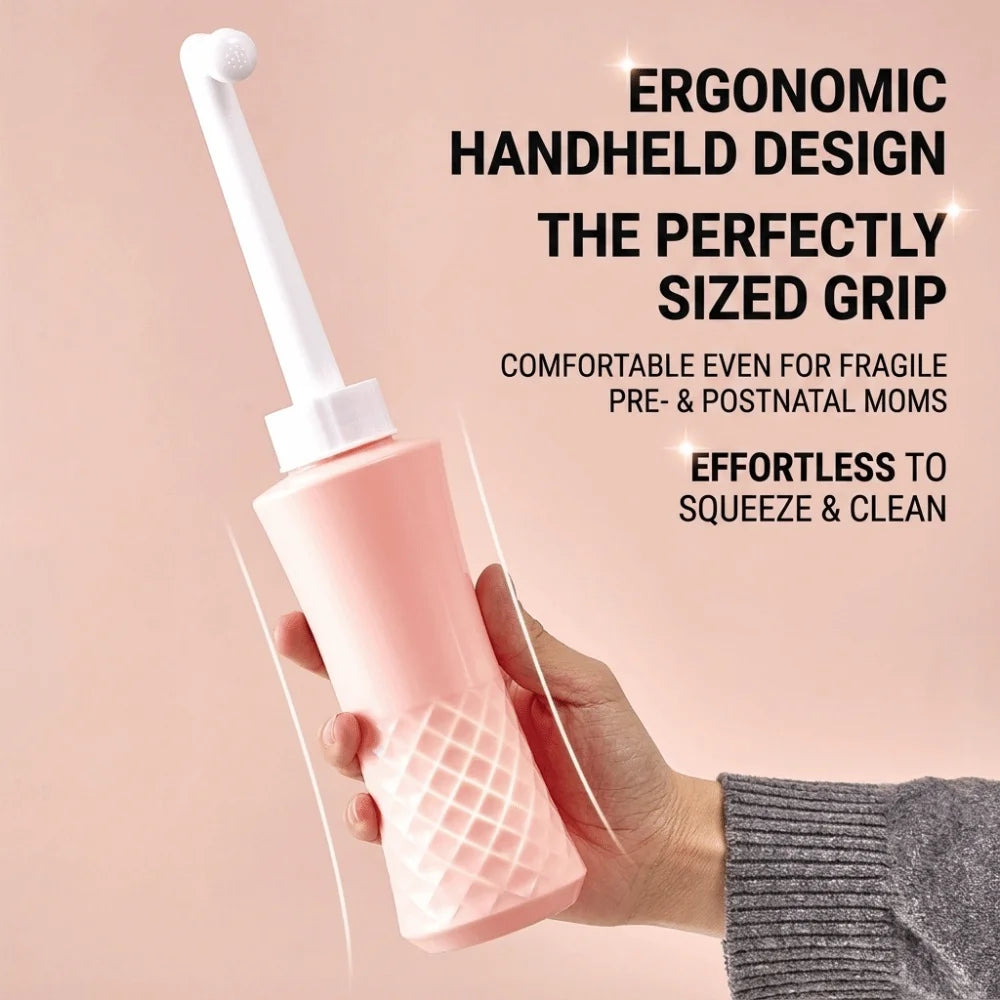 Essentials Easy Squeeze Mom Peri Bottle Portable Angled Nozzle Perineal Bottle Lightweight Female Wash Bottle Feminine Hygiene