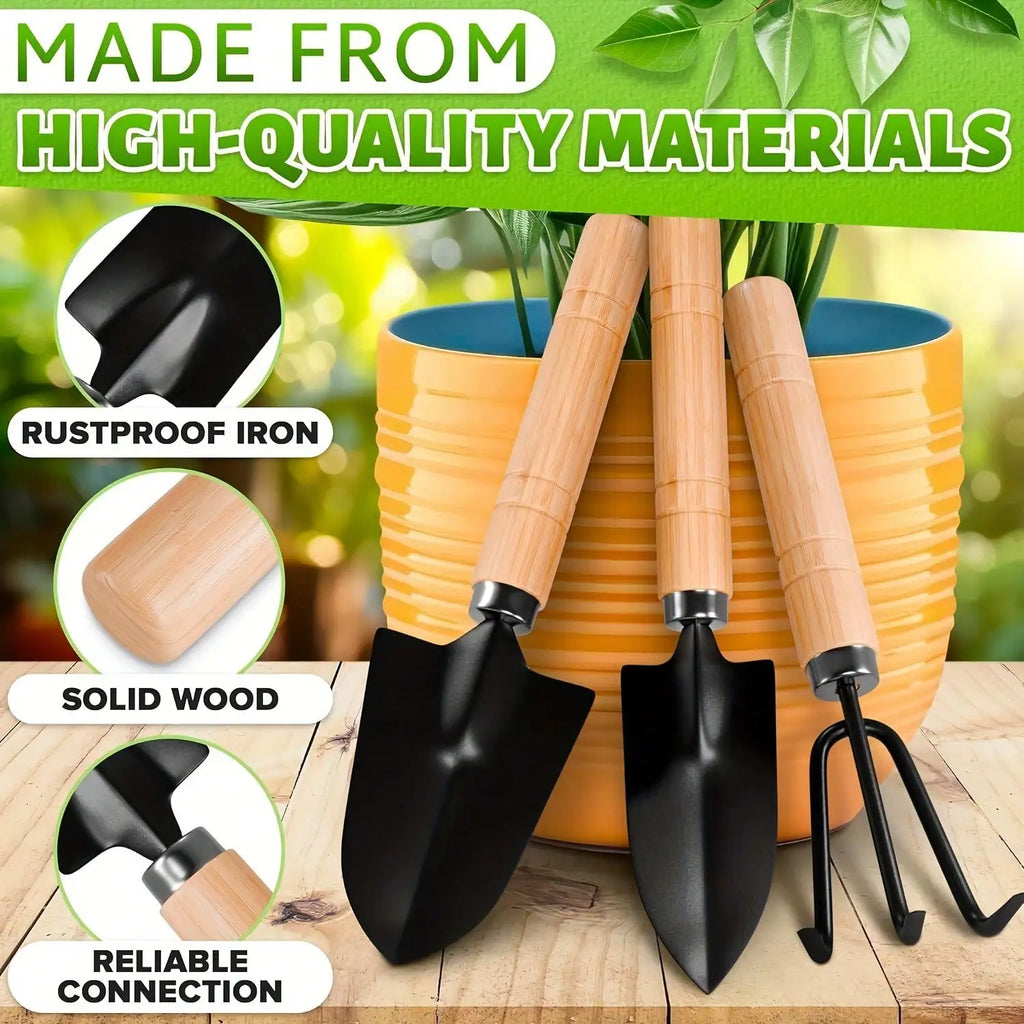 3PCS/Set Mini Gardening Shovel Household Portable Gardening Tool With Handles Shovel Rake Indoor Gardening Planting Flower Tools