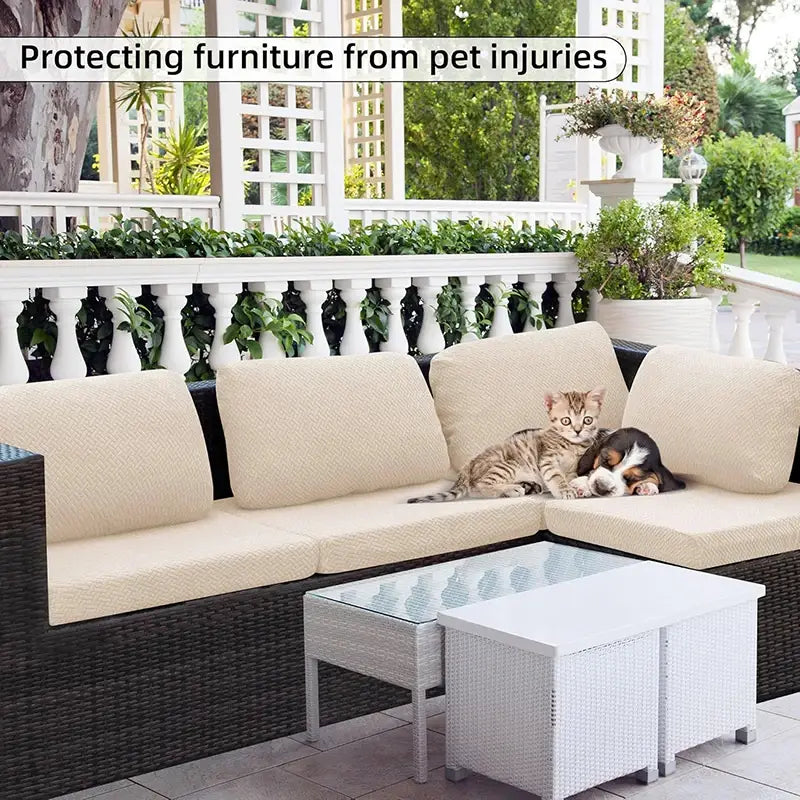 Outdoor Stretch Patio Sofa Cushion Covers Protector Stretch Removable Sofa Slipcover for Bedroom Office Living Room