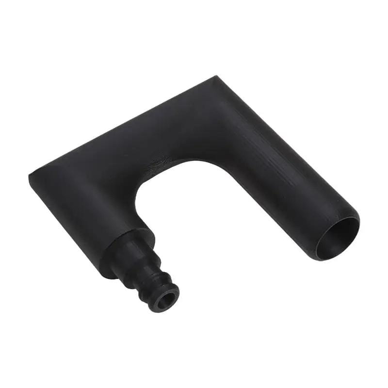 black rubber hose adapter with u-shaped design and threaded connection for 3d printed pla garden hose water nozzle ensuring optimal water flow using polylactic acid material