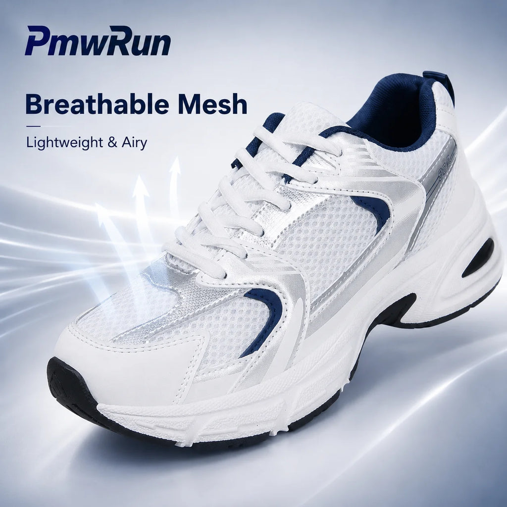 PU Leather Women's Sport Shoes Trend Fashion Breathable Sneakers For Women Anti-slippery Outdoor Female Running Footwear