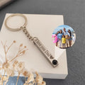Custom Photo Name Keychain Personalized Picture Projection Key Ring Engraved Metal Gift for Couple Lover Family Friends