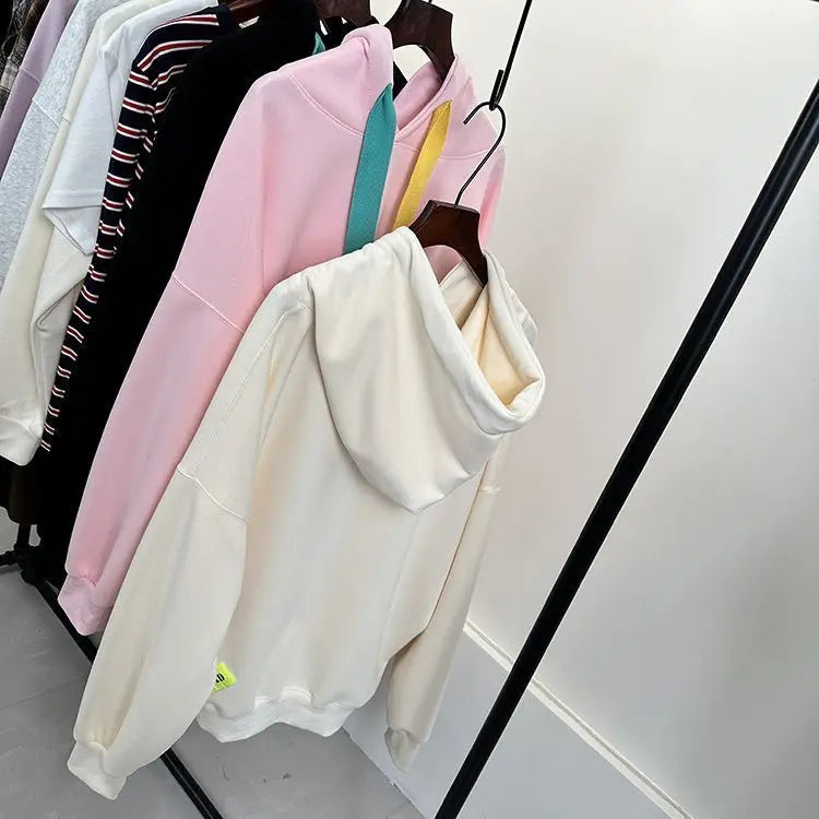 Oversized Hoodies Women Fashion Color Drawstrin Hooded Coats Spring Autumn Trendy Korean Loose Sweatshirt Womens Pullover Tops