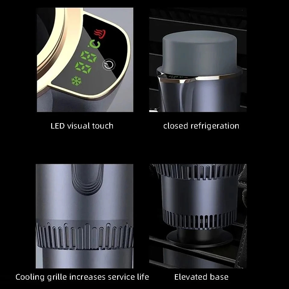 Car Smart Digital Temperature Control Cup Holder Portable Cooler Warmer Refrigerator Must‑Have Gadget for Road Trips