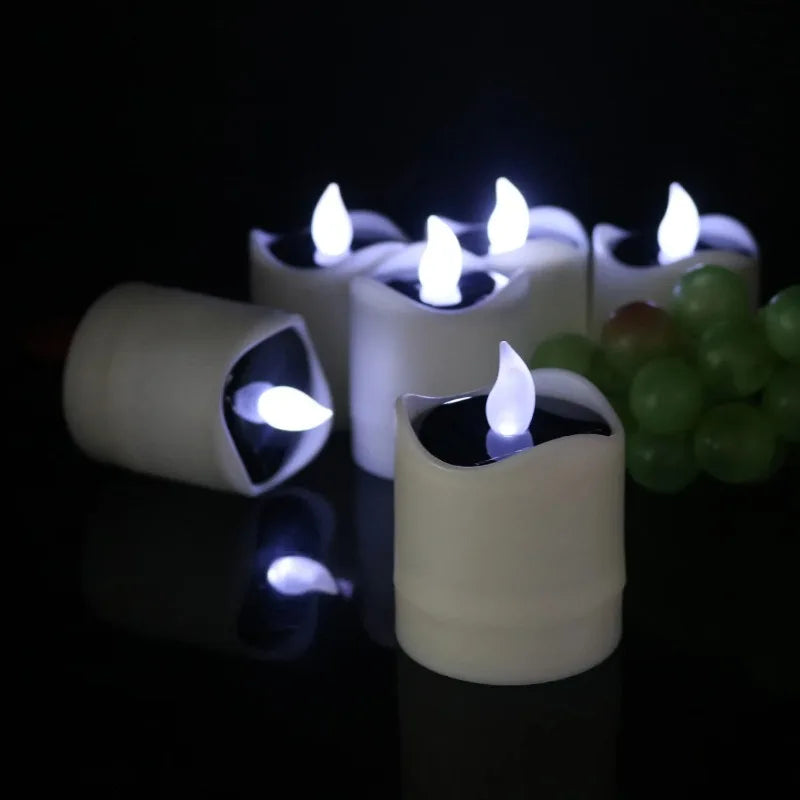 Solar Energy LED Light Candle Lamp Waterproof Nightlight for Home Decoration Yellow Flameless Fake Electronic Candle