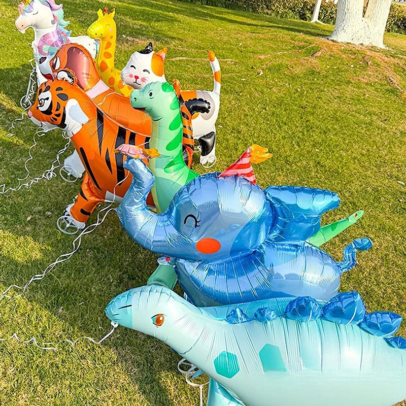 Baby Shower 4D Foil Elephant Balloons On Stand Walking Design
