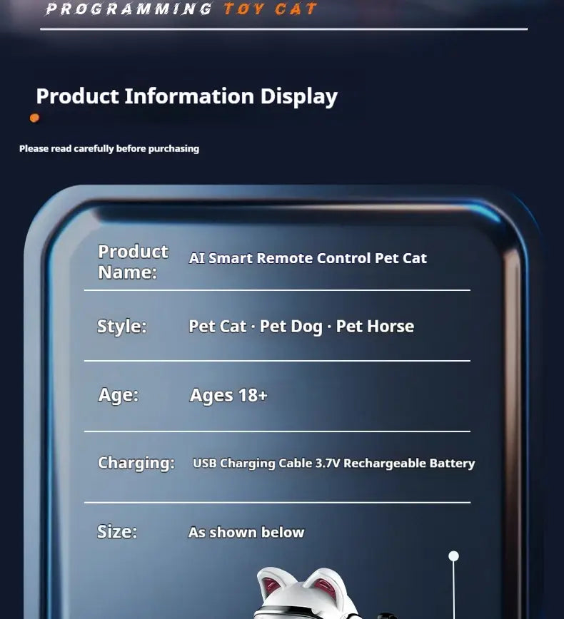 Remote control robotic horse toy featuring a sleek futuristic design in white and black with ai smart remote control pet cat functionality.