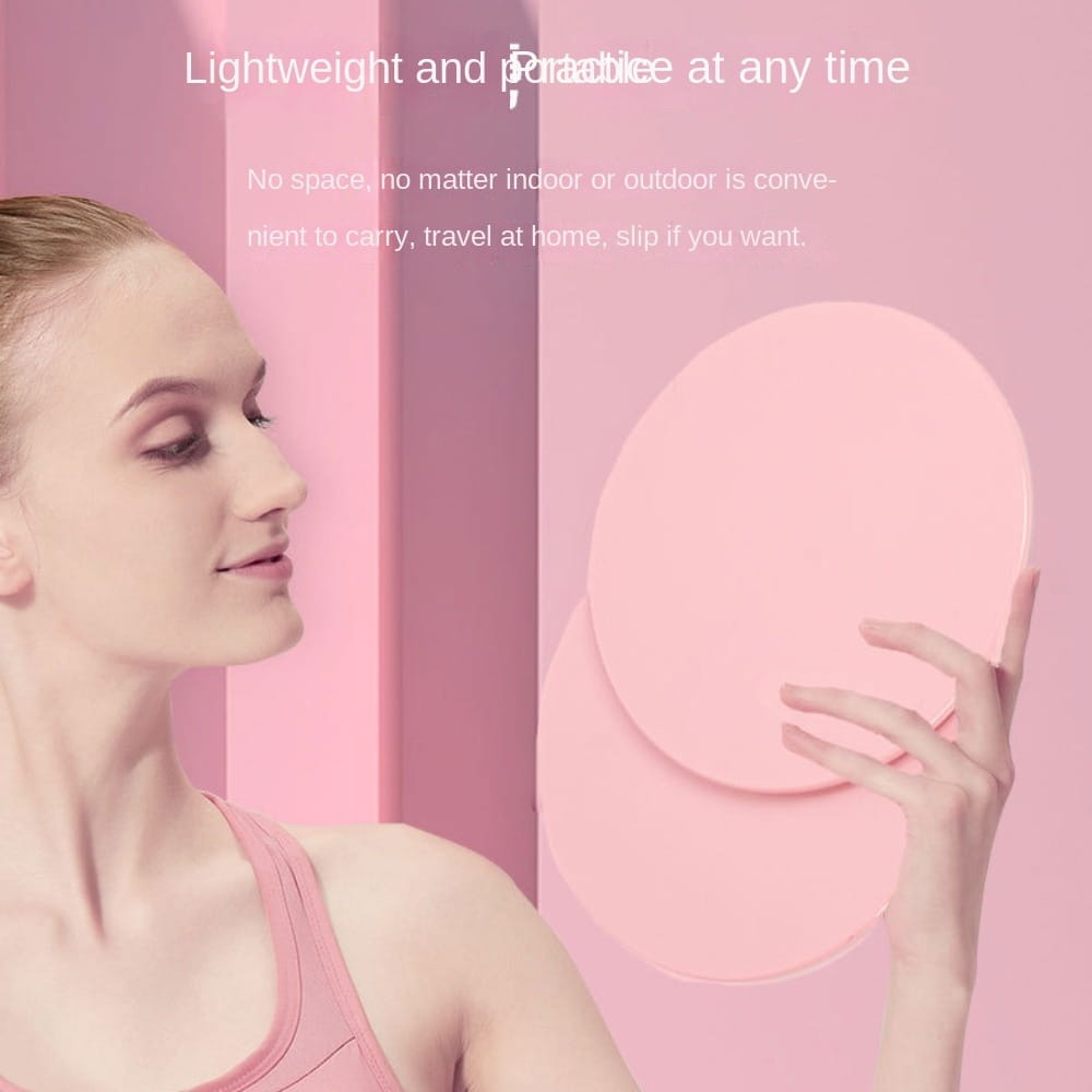 pink circular core sliders fitness gliding disc made of smooth material designed for abdominal training.