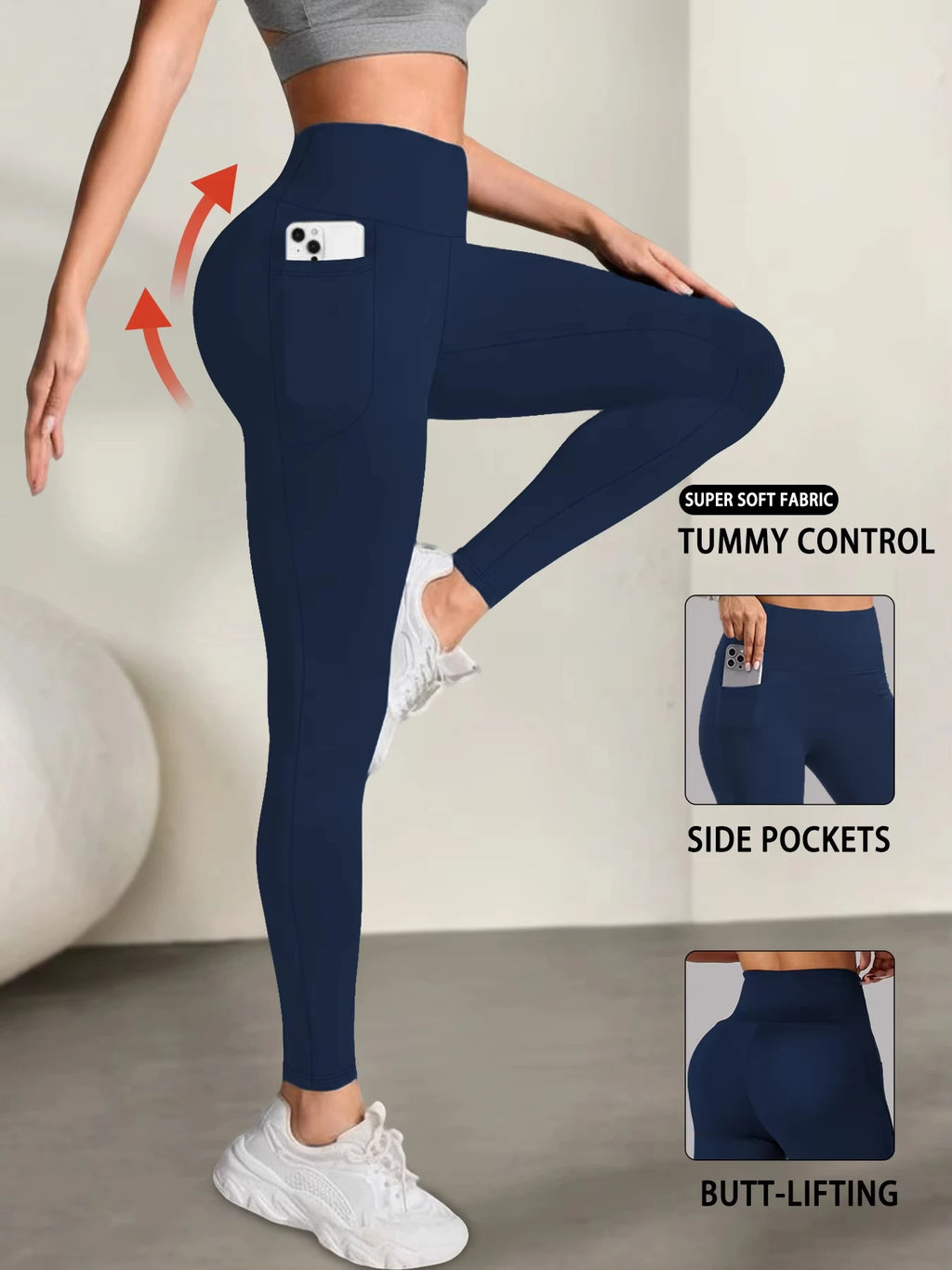 Women Yoga Fitness Leggings With Pocket High Waist Tights Gym Workout Running Stretchy Sexy Butt Liftting Casual Skinny Pants
