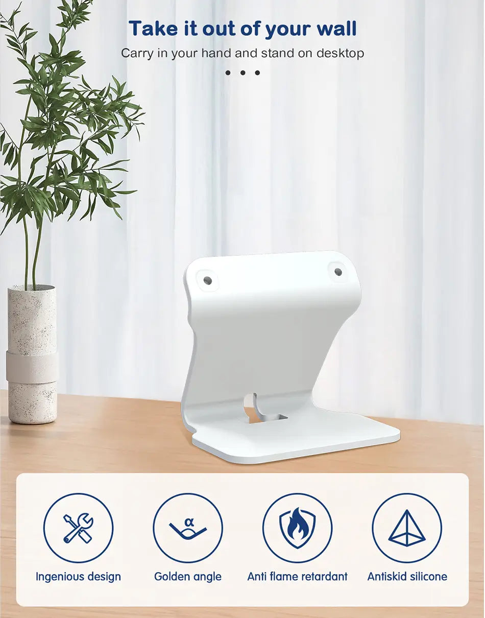 Weiße Silikon-Heimschalter-Tischhalterung mit elegantem minimalistischen Design und rutschfester Basis für Thermostate und Uhren.