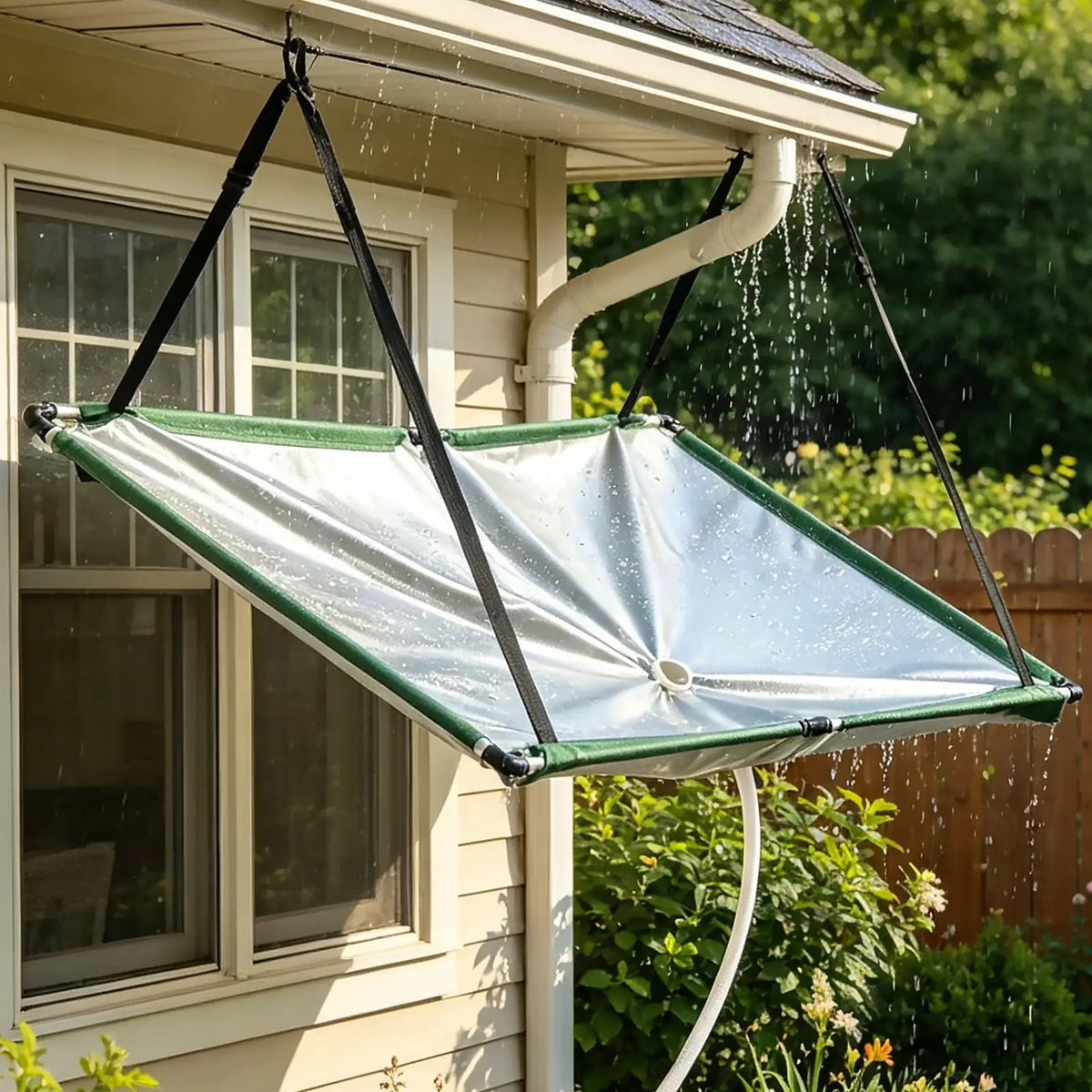 Garden Water Harvester Cloth Rain Collector with Hose Rain Catcher Filter for Lawn Outdoor Backyard Garden Balcony Camping