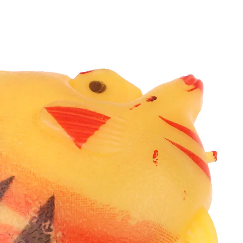 yellow plastic pikachu figurine with red accents and black eyes designed as a moving floating fish for aquarium fish decor in a 10 pack floating fish aquarium decors set