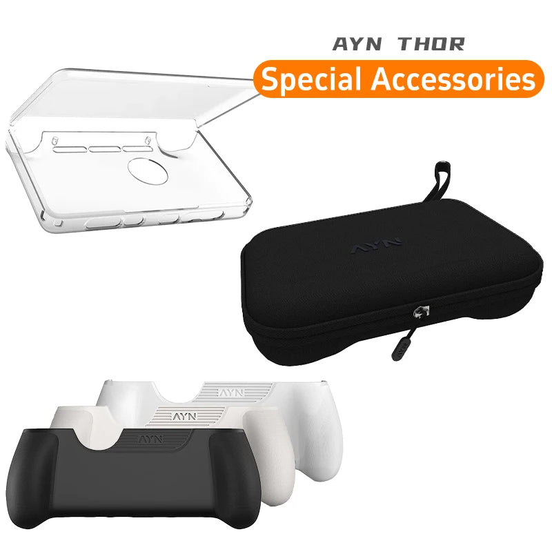 For AYN THOR Gaming Accessories Dual Screen Flip Up Handheld Device Protective Case Storage Bag Lanyard Soft Bag
