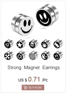 Silver smiley face magnetic earrings with a sleek polished metallic finish complement the gold angel number 7 necklace product collection.