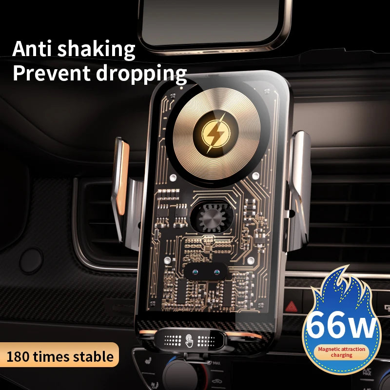 Car Phone Holder Wireless Charger Mobile Phone Holder Intelligent Infrared Air Vent Clip Mount Car Charger Universal Automotive