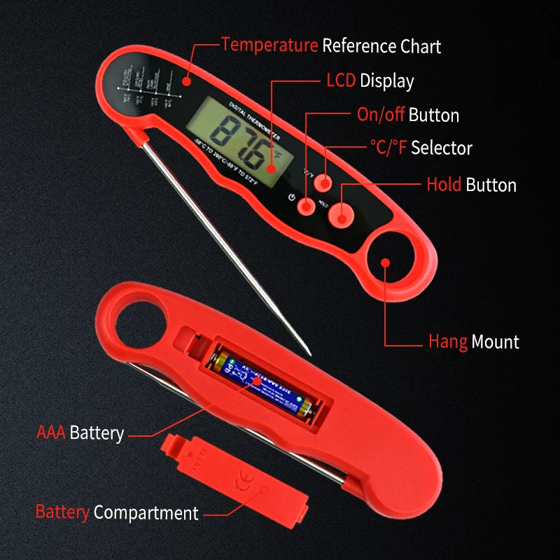 Kitchen Tools Digital Food Thermometer for Cooking and Baking Kit Instant Read Meat Thermometer with Backlight Hold Function