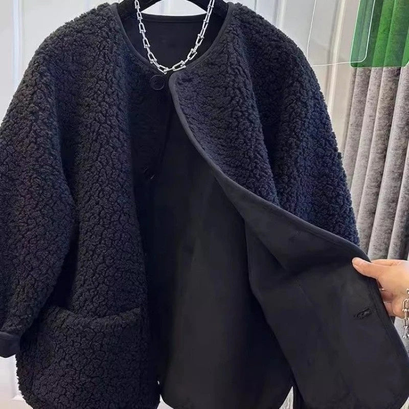 Women Winter Woolen Coat 2026 Spring Single Breasted Loose Female Long Sleeve Jacket Office Lady Street Short Coats