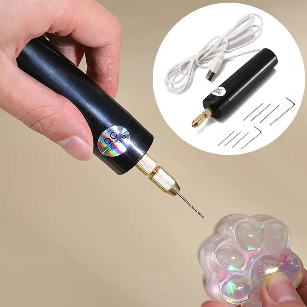 Handheld Mini Electric Drill, DIY, USB Electric Drill Tools for Epoxy Resin Jewelry Making, Wood Craft, Engraving Pen Tool