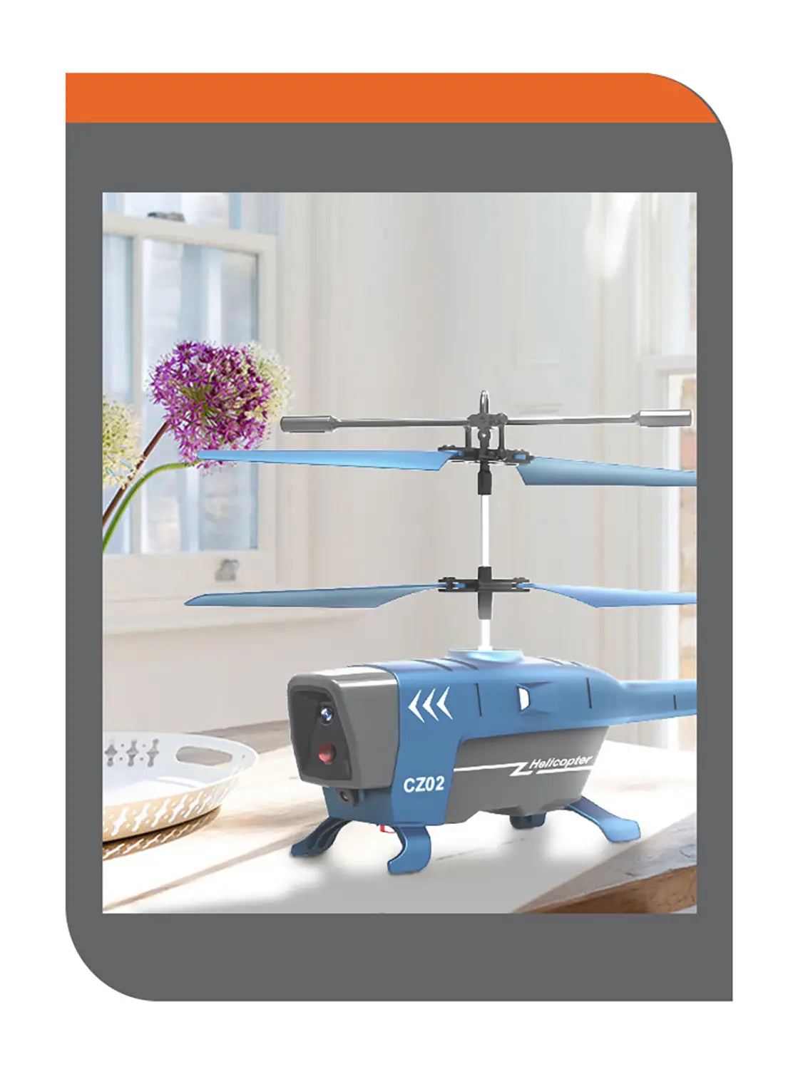 hélicoptère télécommandé bleu modèle cz02 avec accents noirs et pales de rotor argentées, doté d’un évitement des obstacles et d’un temps de charge optimisé.