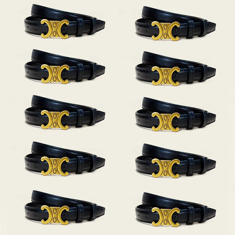 Luxury women's belts fashionable and versatile designer belts retro belts to match dresses and jeans
