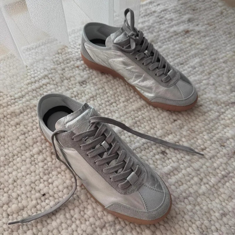 2026 New Womens Shoes Exquisite Soft Leather Casual Shoes for Woman Comfort Soft Sole Lace Sneakers Designer Shoes Zapatos Mujer