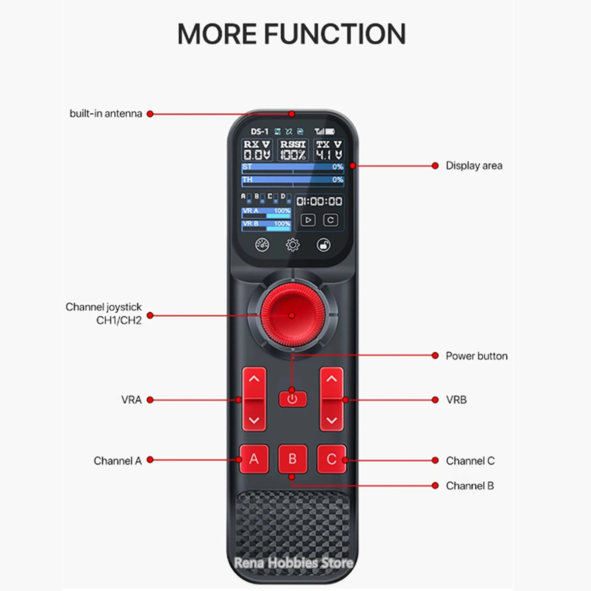 HOTRC DS800 8CH 2.4G Transmitter Remote Controller with F-08A Receiver Rechargeable LiPo Battery For RC Car Boat Ship Hay Mower