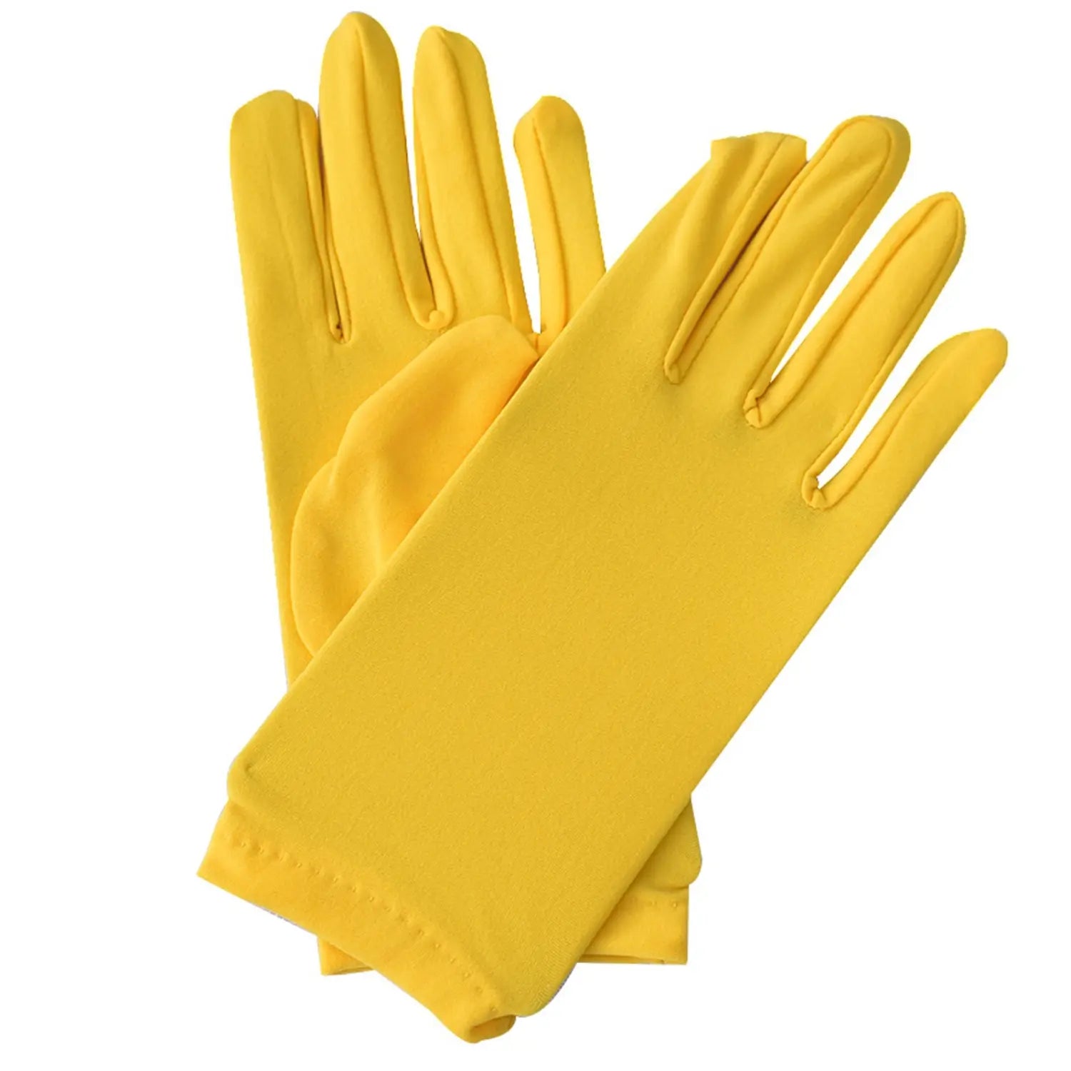 Gants lisses texturés jaune vif au design minimaliste épuré, pour gants en satin pour femmes longs moufles d’opéra au coude rouge vif