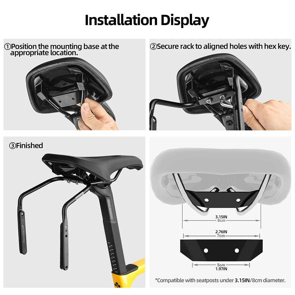 Rhinowalk Bicycle Saddle Tail Bag Stabilizer Bracket Aluminum Alloy Holder Rear Rack Anti Sway Bag Stabilizer Bike Accessories