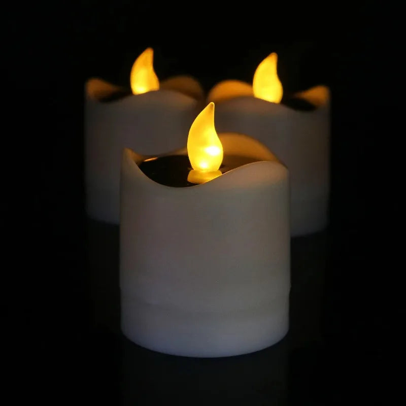 Solar Energy LED Light Candle Lamp Waterproof Nightlight for Home Decoration Yellow Flameless Fake Electronic Candle
