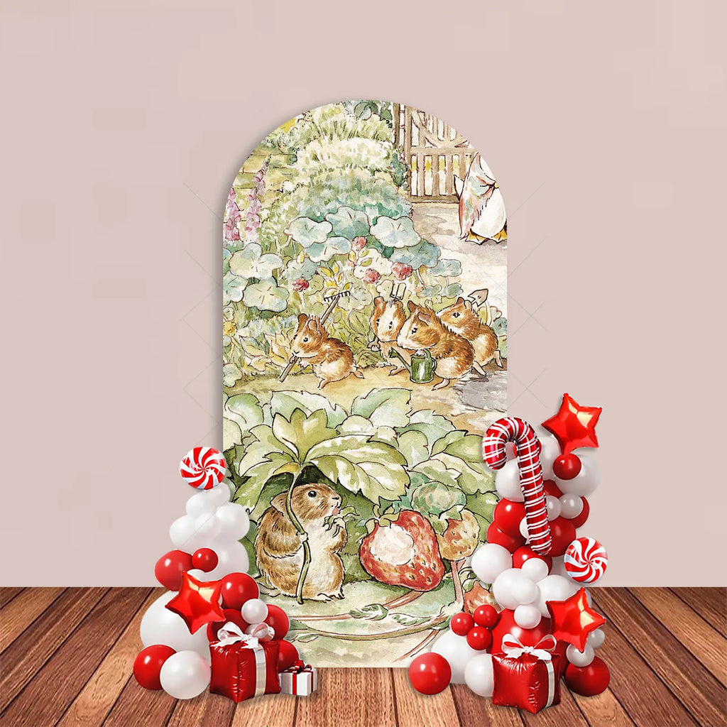 Easter Rabbit Arch Backdrop Cover Spring Vegetable Garden Carrot Birthday Baby Shower Party Decor Kids Cake Portrait Background