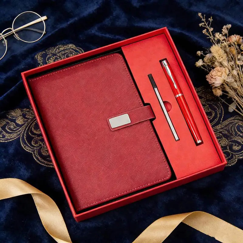 PU Leather Pen and Notebook Corporate Gift Set with Stylus Pen Refill for Business Gifts Office Essentials