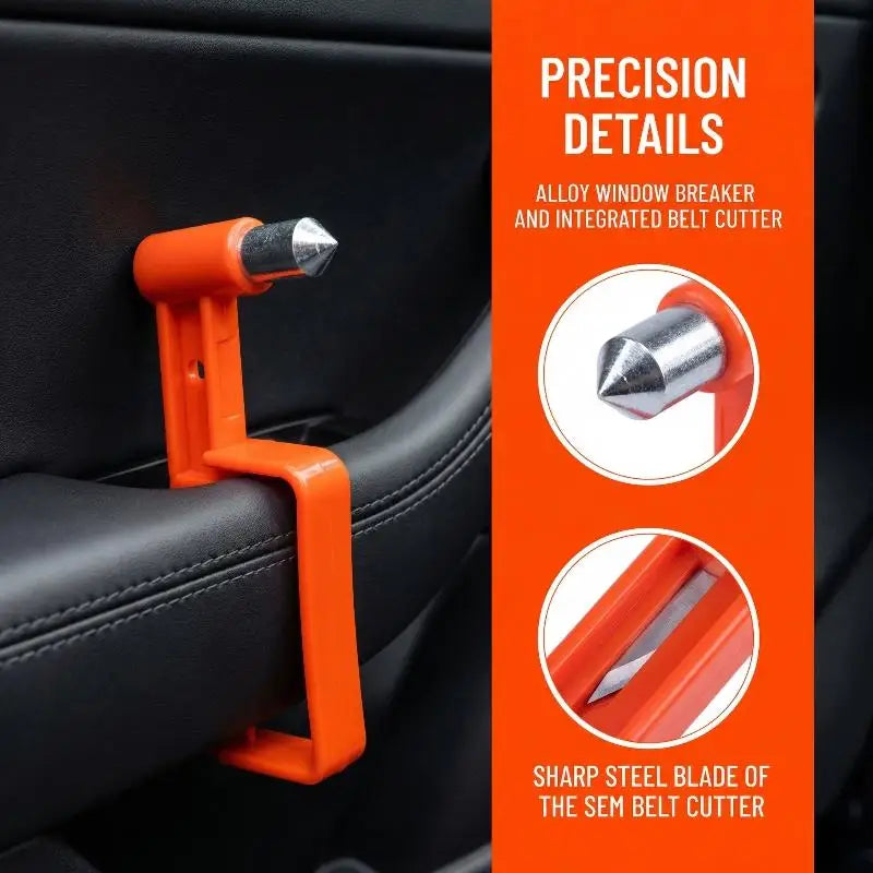 Multifunctional Emergency Escape Hammer Vehicle Window Breaker Safety Rescue Tool for Car Bus Train Passenger Safety