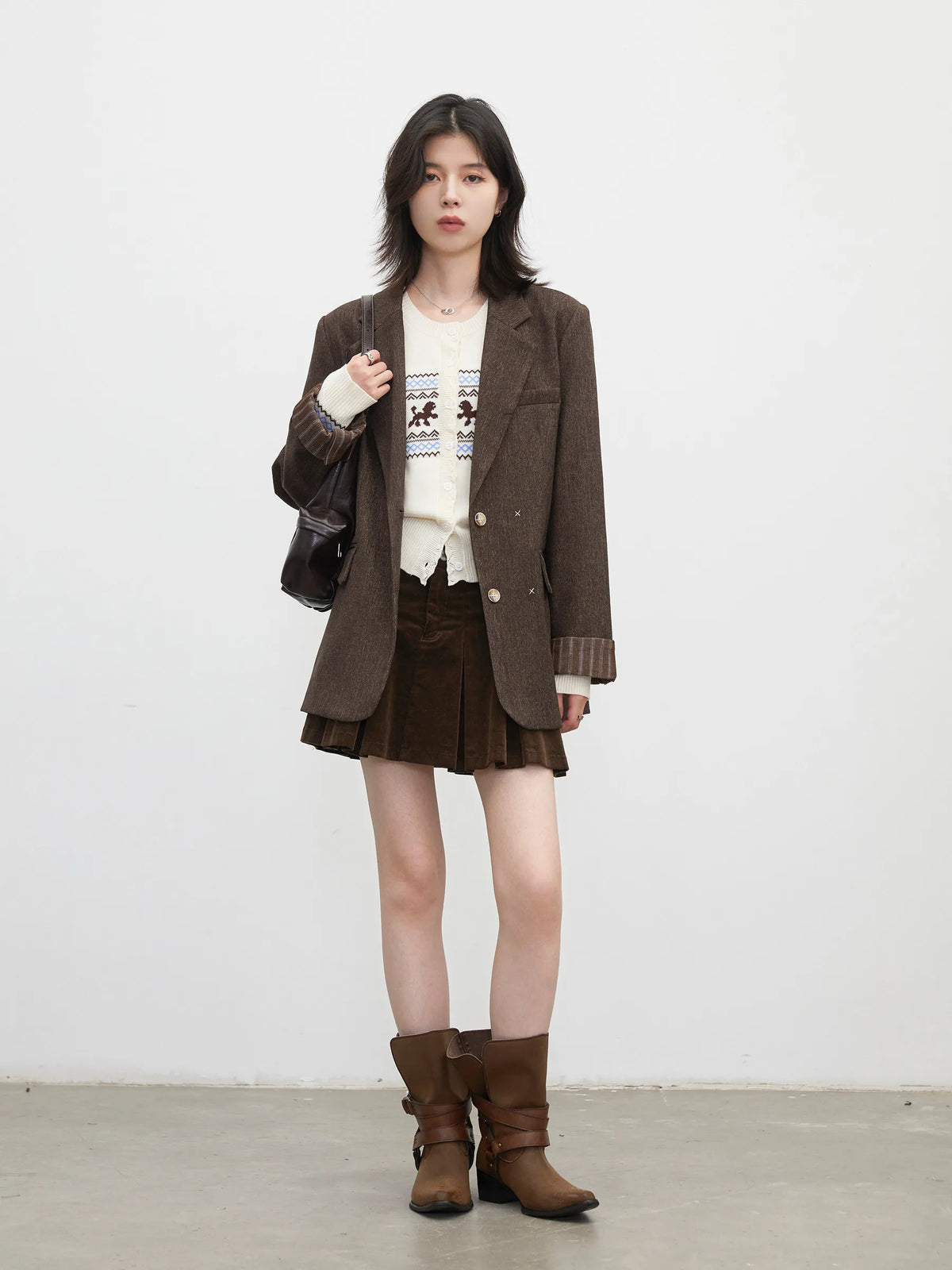 CHIC VEN Fashion Women Blazers Single-breasted Loose Casual New Retro Office Ladies Folding Cuffs Suit Jacket Spring Autumn 2026