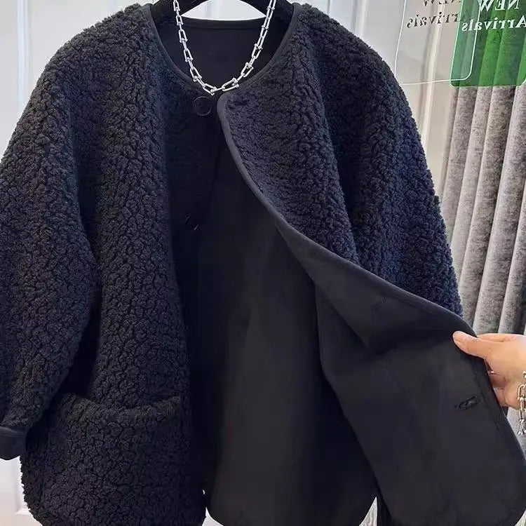 Women Winter Woolen Coat 2026 Spring Single Breasted Loose Female Long Sleeve Jacket Office Lady Street Short Coats